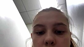 wanna see this horny teen whore finger her ass with plug in public gym?
