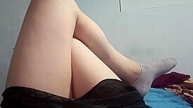 step cousin teases happy ending legs spread wide in real masturbation