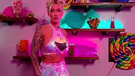 her hot pussy throbs as viking barbie sings taste with pure emotion