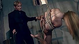 Helpless Lea Lexis Bound in Tight Ropes for Dirty Cop Domination Whipping