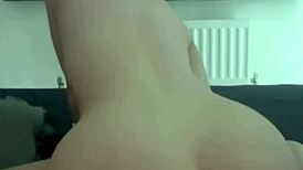 slutty british gf masturbates with dildo on webcam then deepthroats pov