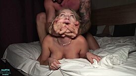 Blonde Bombshell Moans Riding Cock Deepthroat Doggystyle to Cum-Filled Orgasm