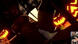 Halloween Succubus Begs for Creampie in Her Bald Pussy and Cum-Faced Gemma