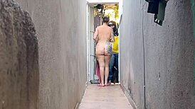 Blonde brazilian tiny babe deepthroats delivery guy then anal bangs huge ass shaking