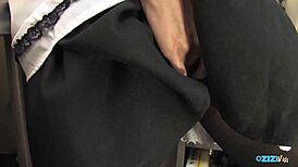 Kitchen Bitch SUCKS Cock Then Takes Ass Cake
