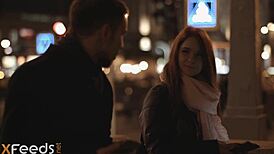 tatted redhead with natural tits rides cock doggystyle early morning