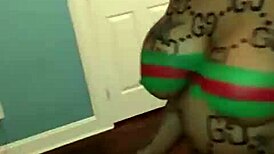 african stripper rips clothes twerks naked private show for me