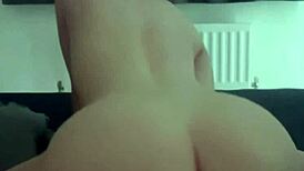 slutty british gf masturbates with dildo on webcam then deepthroats pov
