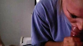 Wifey slurps sloppy fruit roll-up blowjob mess!