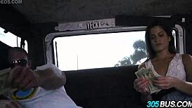 braces babe chichi medina sucks cash for amazing bus ass fuck