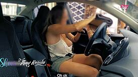 naughty milf no panties no bra teases rug salesman big natural tits outdoor public