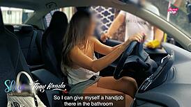 naughty milf no panties no bra teases rug salesman big natural tits outdoor public