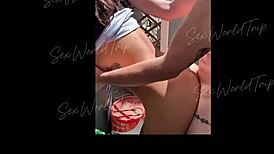 Sport Fan Mexican Latina Doggystyle Outdoor Fuck