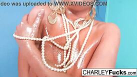 charley chase gets super oiled up chasing those pearls 😏💦🔥