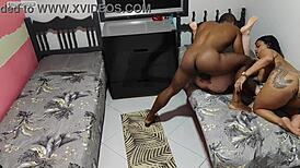 eliane brings young friend for first time husband threesome in bedroom