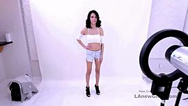 shy brunette why so nervous at this modeling audition daddy's gonna fuck you