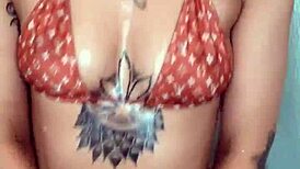 skylarbonez feels oiled ecstasy on louis vuitton bikini
