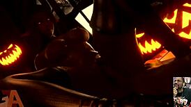 Halloween Succubus Begs for Creampie in Her Bald Pussy and Cum-Faced Gemma