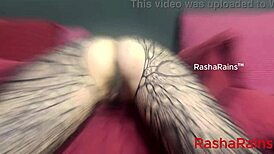 rasha the lebanese slut gets her hairy pussy and ass pounded by her man