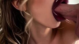 I luv bimbo brown lipstick deepthroat blowjob facial cumshot ai