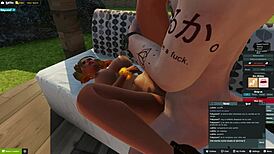 Lolivix takes three cocks anal in public 3dxchat outdoor slut fest