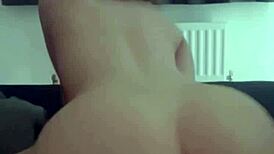 slutty british gf masturbates with dildo on webcam then deepthroats pov