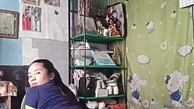 damn this cute petite asian teen dancin in shorts got that narrow ass shakin