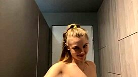 Blonde teen's quick horny gym fuck flashes natural tits and ass wildly