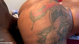 Big booty country milf from USA teases with her tattooed curves