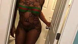 african stripper rips clothes twerks naked private show for me