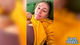 wake up and jack to angel young's big natural tits bouncin on her fave dildo