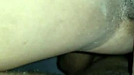 wife's wet ebony pussy milks quick cum load