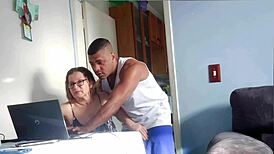 Rawdogging my busty stepmom while she chats with dad
