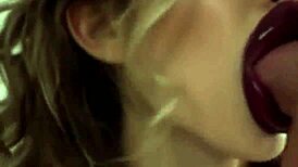 I luv bimbo brown lipstick deepthroat blowjob facial cumshot ai