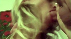 Blonde milf craves anal from small dick ending in hot facial cumshot explosion