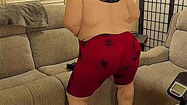 cum watch my big fat white bbw ssbbw milf workout in leggings jerkoff close-up juicy ass pussy belly huge tits 50yo slut game contest