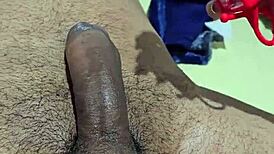 My sailor girl hotwife gives relaxing penile massage to big black cock with husband watching