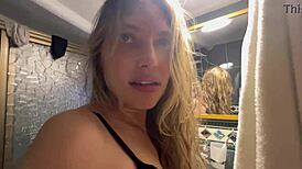 Stepmom's wet pussy betrays her no as i finger her hard