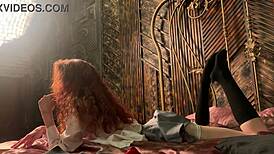 peek behind scenes at nude redhead petite cosplay art shoot