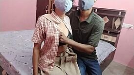 Desi virgin teen student loses it to big cock doggy style