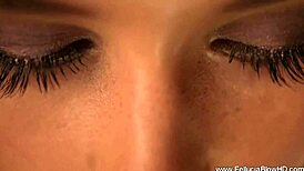 Gagging on cock in white shirt? Beautiful babe deepthroats to choking cumshot facial!