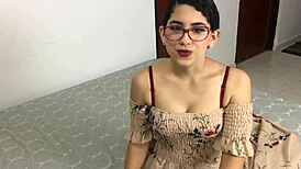 Horny latina teen teacher masturbates squirts toys before big ass pounding