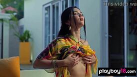 bold ukrainian beauty malena fends off clothes for shaved pussy reveal