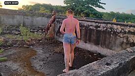 i got surprised by a jerk off guy and gave him my ass and pussy raw no condom uh