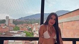 i meet curvy colombian stranger at pool for pov homemade rough cowgirl riding her huge tits big ass shaved pussy till cum on tits