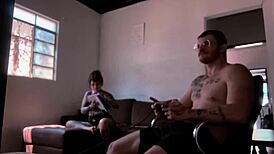 Behind Scenes Sucking Carmona While Playing Video Game Bareback Assfuck