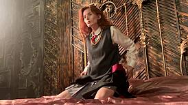 peek behind scenes at nude redhead petite cosplay art shoot