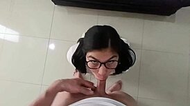 after school this girl does porn casting lets guy fuck her ass creampie final part