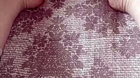 Gretala rubs thong over her sexy ebony barefoot soles