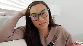 cute brunette teen kimmy kim rides jay rock's monster cock deep with facial cum finish